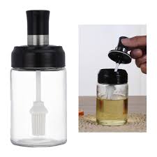 250ML Glass Seasoning Bottle with Spoon Brush