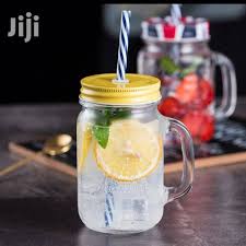 1 Pcs Glass with Lid Creative Fruit Cup Juice Cup with Hole Bottle Straw