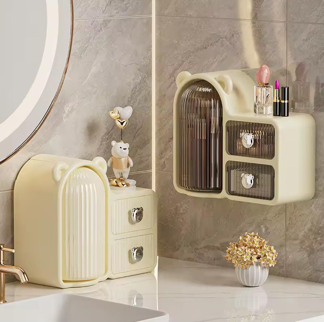 Elegant Plastic Vanity Organizer – For Cosmetics, Jewelry & Toiletrie