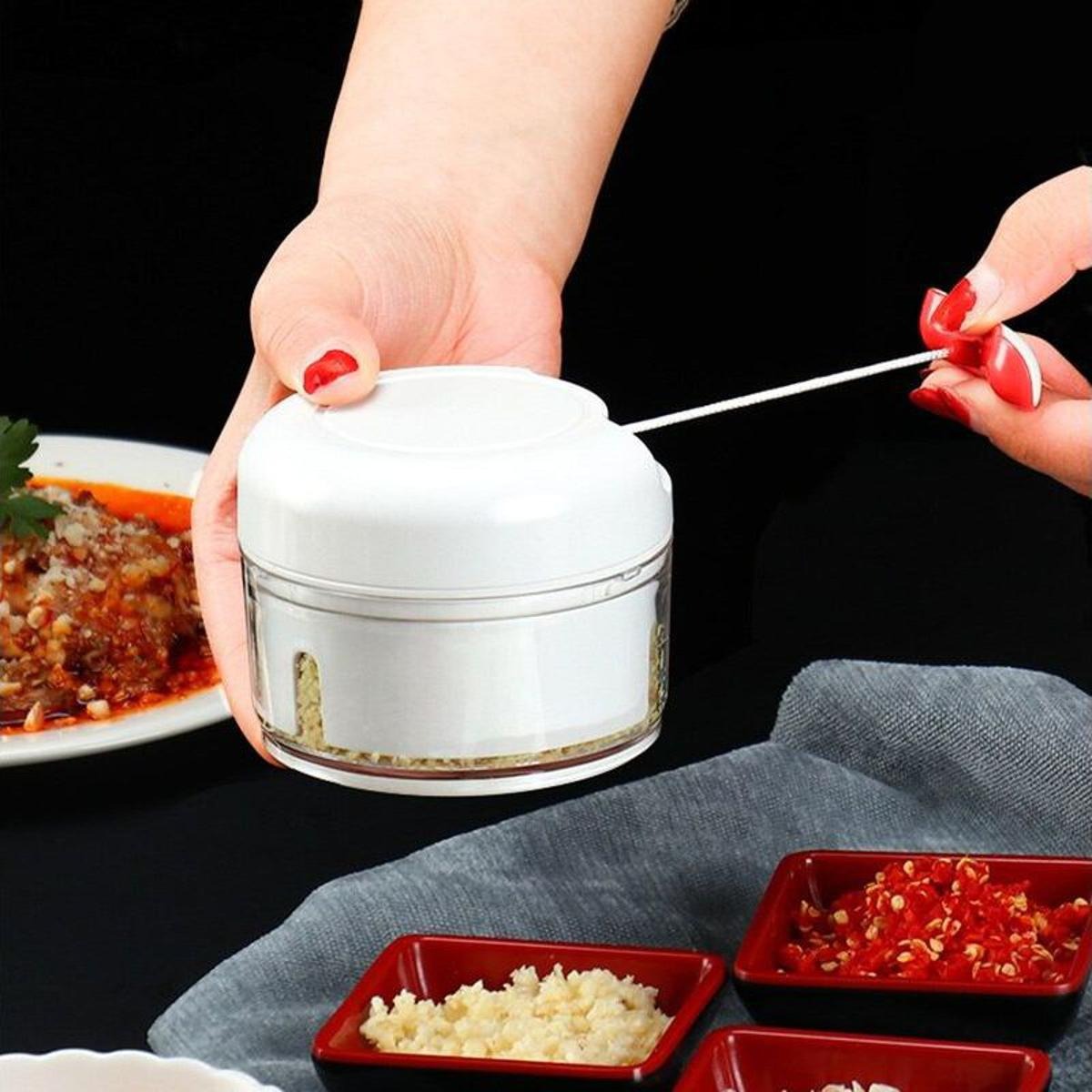 Mini Food Chopper Manual Ginger Garlic Vegetable Chopper