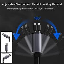 4-in-1 Retractable Car Mobile Charger