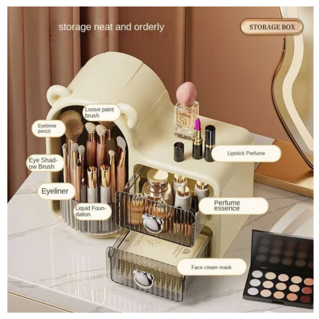 Elegant Plastic Vanity Organizer – For Cosmetics, Jewelry & Toiletrie